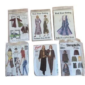 Vintage 80s 90s Sewing Patterns Lot of 6 - McCalls Simplicity Birch Street